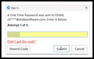 code entry screen